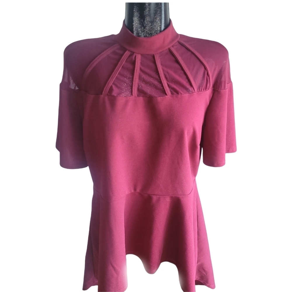 Shein Burgundy Short Sleeve Top 2X